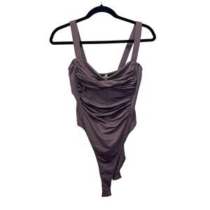 Zara Mauve Ruched Bodysuit Tank